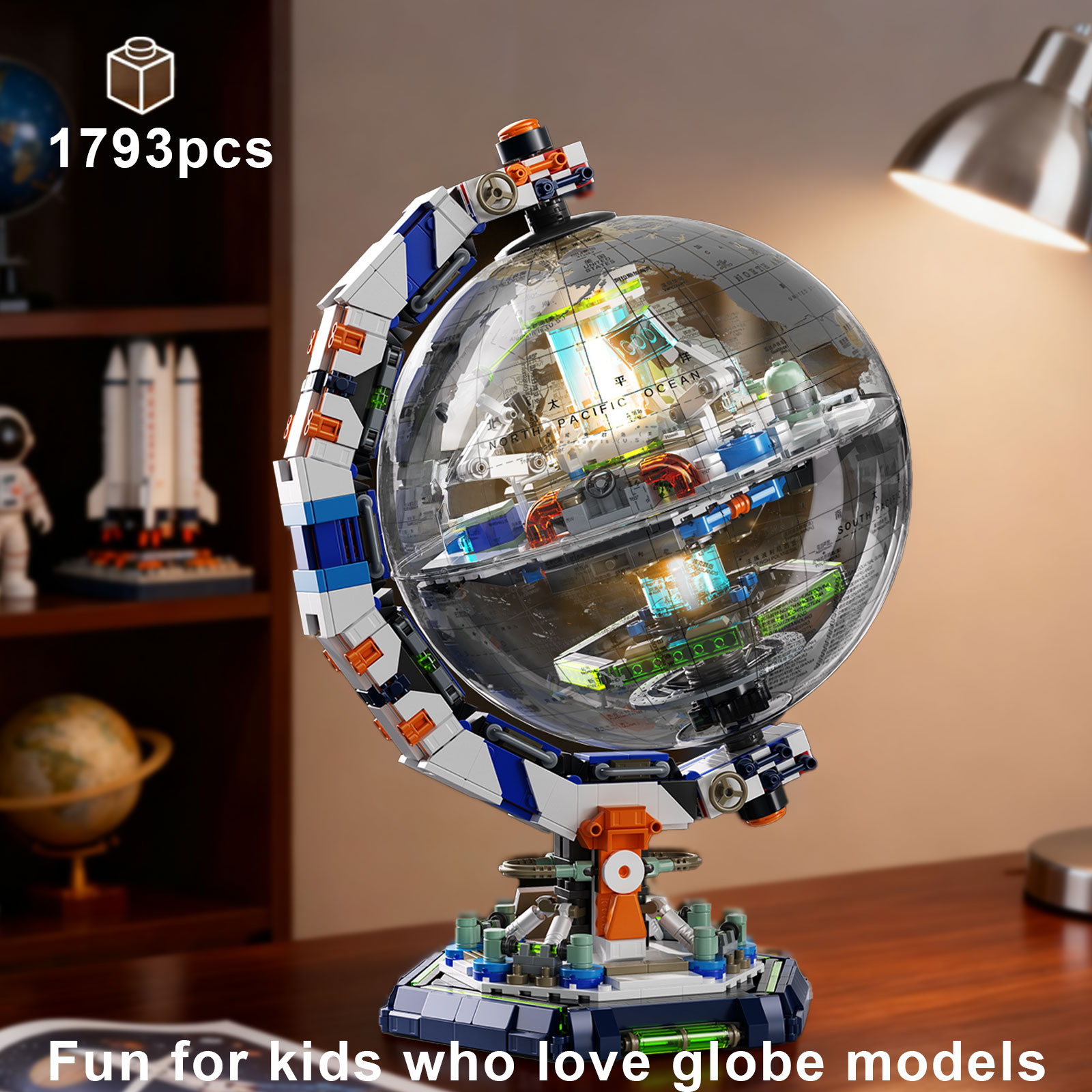 Office Tech And Space - KAVOWORLD 1793-teiliges Sci-Fi Skyverse Globus Baustein-Set