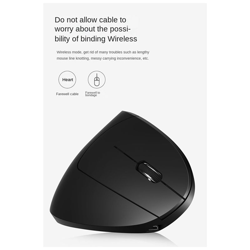 Ergonomic Mouse Vertical - doyou Kabellose 2,4G Vertikale Maus, Geräuschlose