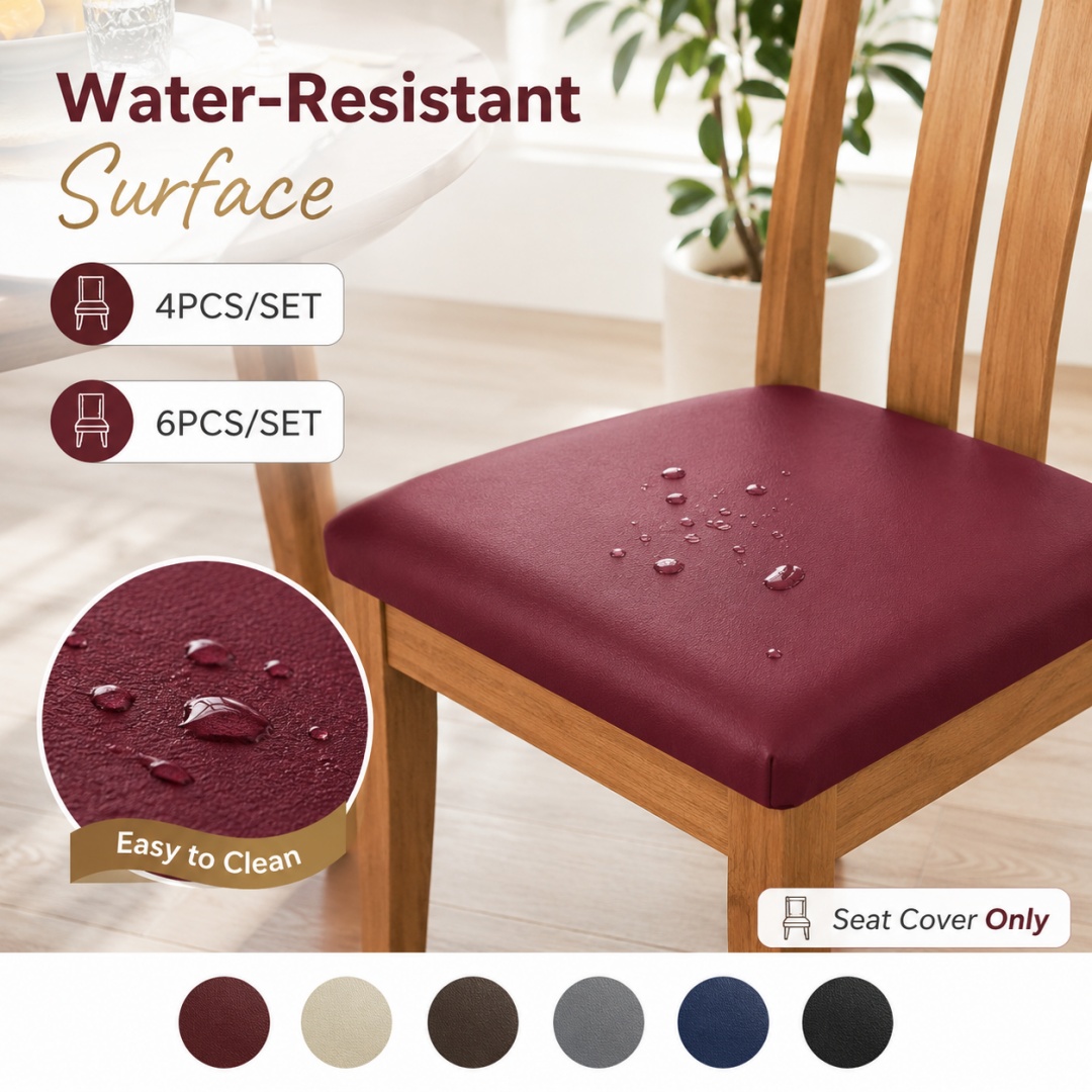 Office Tech Chair - 4/6 Stück Dehnbare Kunstleder Esszimmerstuhl Sitzbezüge,
