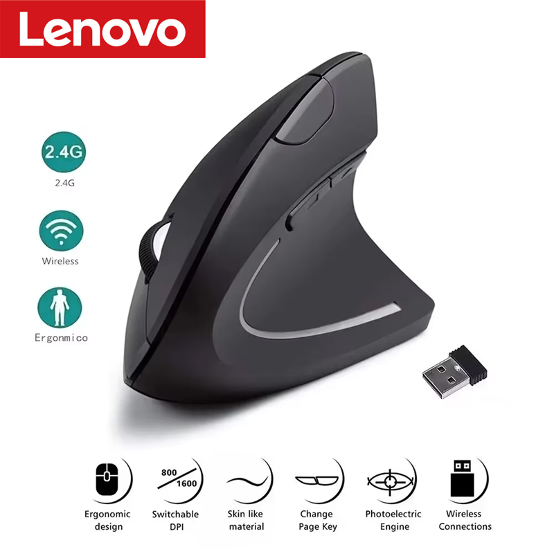 Ergonomic Mouse Vertical - Lenovo Kabellose Vertikale Maus 2,4G Bluetooth