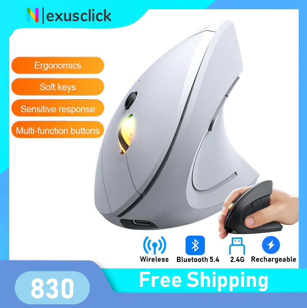 Ergonomic Mouse Vertical - 2,4 GHz Bluetooth-Funkmaus, wiederaufladbar, vertikale Mäuse,