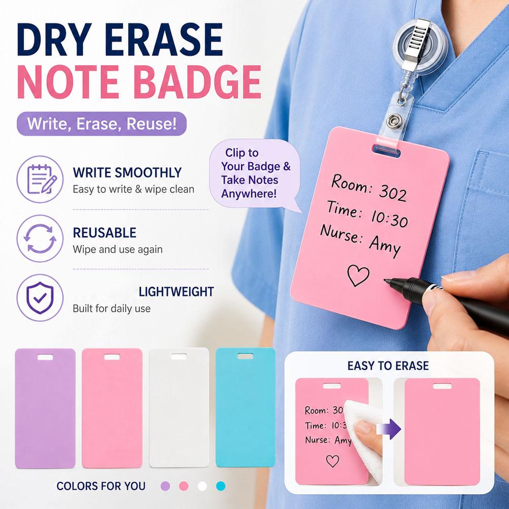Office Tech Accessories - Tragbare, trocken abwischbare Notizkarte, wiederverwendbarer Mini-Schreibblock,
