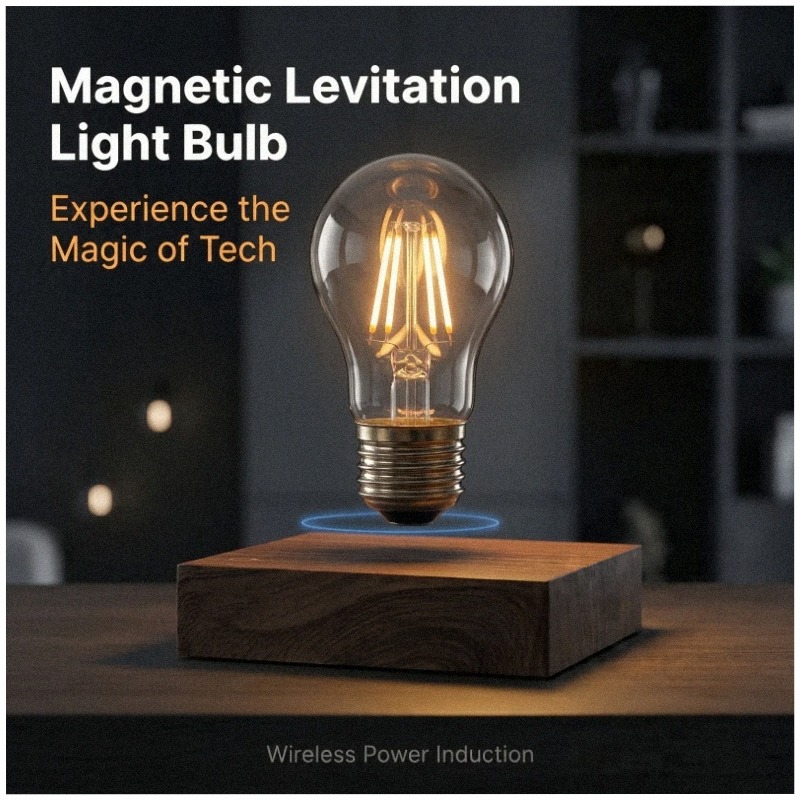 Office Tech Desk - Magnetisch Schwebende Kabellose LED-Glühbirne Schreibtischlampe für