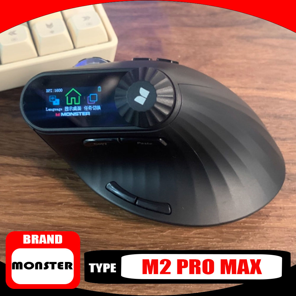 Ergonomic Mouse Vertical - Monster M2 PRO MAX Gaming-Maus, wiederaufladbar,