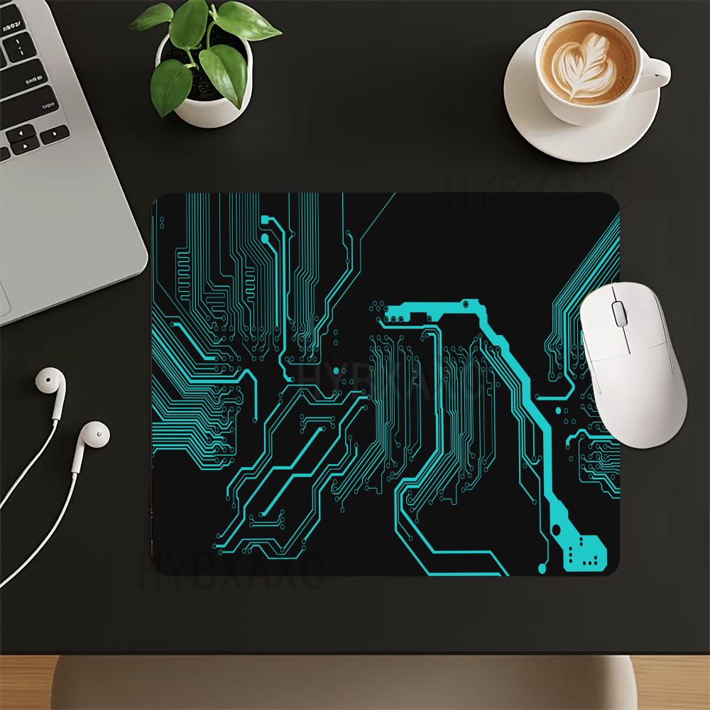 Office Tech Desk - HYBXAXC Matte Rutschfeste Kleine Mausunterlage Blaue