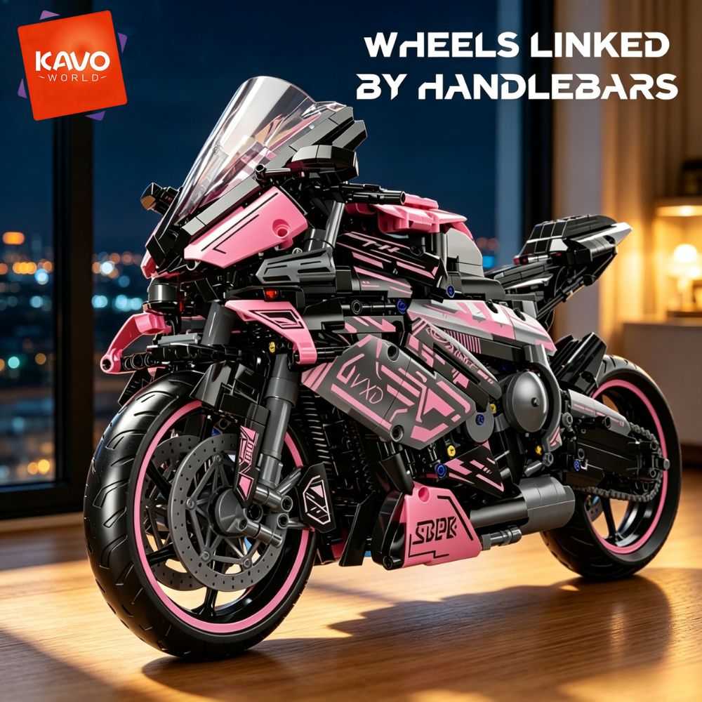 Office Tech Certification - KAVOWORLD 1:5 Großes Motorrad-Bausatz-Modell 2096 Teile