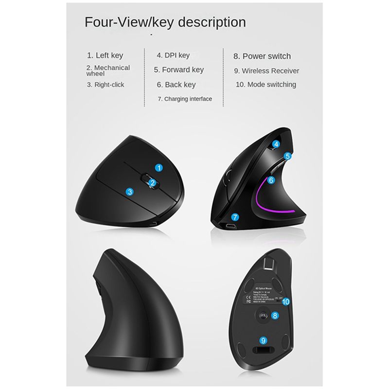 doyou Kabellose 2,4G Vertikale – Ergonomic Mouse Vertical Bewertung und Preis